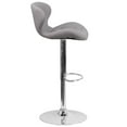 thumbnail image 3 of Contemporary Gray Fabric Adjustable Height Barstool with Curved Back and Chrome Base, 3 of 9