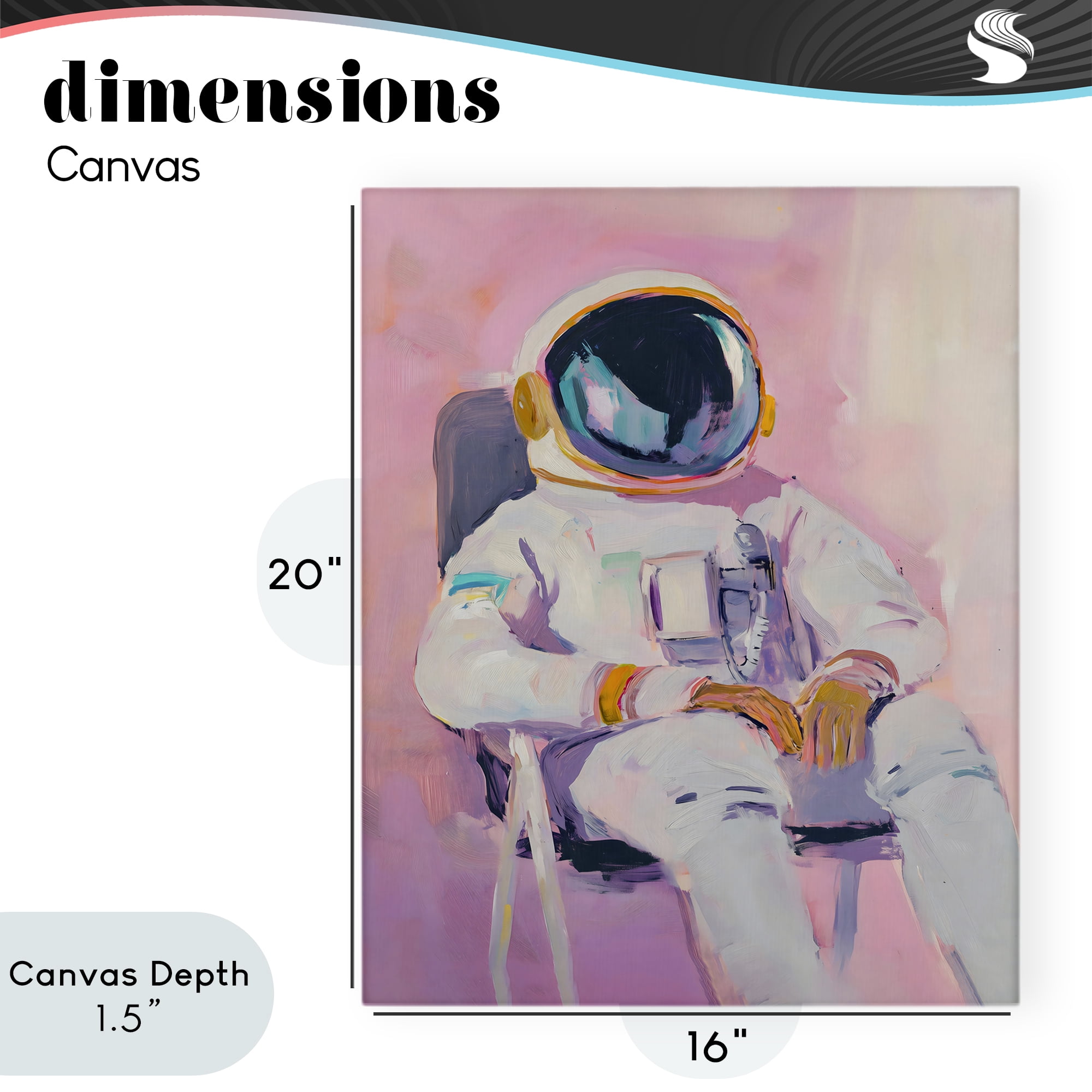 Stupell Industries Resting Astronaut on Chair Canvas Wall Art, design by The Prints Vibe
