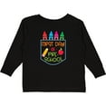 thumbnail image 3 of Inktastic 1st Day of Preschool Crayons and Apple Back to School Boys or Girls Long Sleeve Toddler T-Shirt, 3 of 5