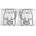 thumbnail image 7 of Yayeee Kitchen Curtains Set of 2 Light Filtering 57"x24" Over Sink Window Panels, White Chubby Cat, 7 of 7