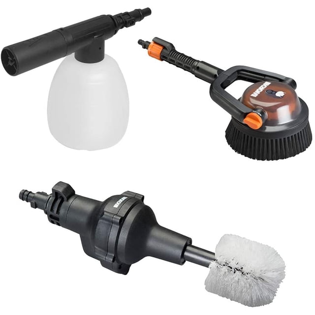 Cepillo Giratorio Dispensador de Jabón y Cepillo de Presión WORX WA4071 Accesorios para Limpiadores Portátiles Hydroshot Negro y Blanco WORX WA4071