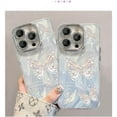 thumbnail image 6 of Feather Gradient Butterfly Glitter Fine Hole Phone Case, Lens Fully Covered, Plated Bezel, Small Fresh Girl, for iPhone 15 14 13 12 11 Pro Max Plus Phone Case (Silver,iPhone 11), 6 of 8