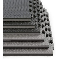 Xspec 1" Extra Thick Interlocking Home Gym Foam Floor Mat Reversible Tiles (24" x 24") | 12 Pieces, 48 Square feet | Protective Flooring for Work Out Exercise