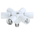 thumbnail image 2 of 6 en 1 e27 base luz de la lámpara de la bombilla del adaptador del adaptador de socket divisor blanco Sunnimix Soporte para adaptador de foco, 2 of 7