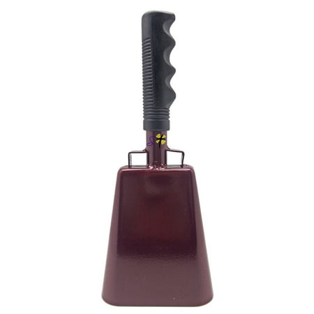 9.6 inch Maroon Bell Black Handle Cowbell with Stick Grip Handle Bell for Cheering at Sporting Events - Cow Bell by Stewart Tradingâ?¢