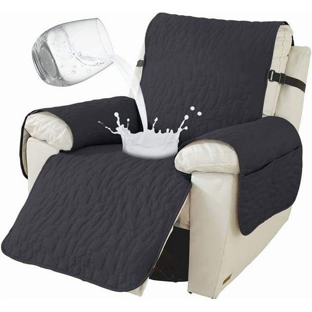 Housse de Fauteuil Inclinable Housse de Fauteuil Inclinable avec Poches Lavable Housse de Fauteuil Inclinable Protecteur de Meuble pour Enfants Animaux (Coffee IN)