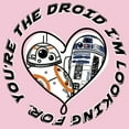thumbnail image 2 of Girl's Star Wars The Last Jedi R2-D2 and BB-8 You're the Droid I'm Looking For  Graphic Tee Light Pink Large, 2 of 4