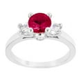 thumbnail image 2 of Precious Stars Silvertone Red Round Cubic Zirconia Triplet Ring, 2 of 4