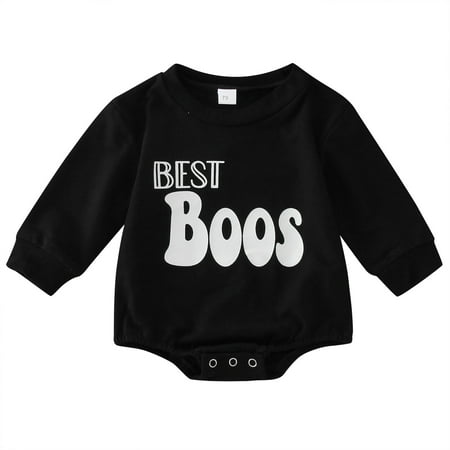 

dmqupv Toddler Clothes Gender Neutral Baby Boys Girls Crewneck Oversized Boy Romper 12 18 Months Black 6-12 Months