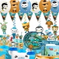 thumbnail image 2 of Disney the octonauts tema mar fiesta suministros decoraciones niños cumpleaños vajilla desechable plato mantel fiesta tema favores, 2 of 5