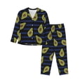 thumbnail image 1 of Balery Avocado Conjunto de Pijama con Estampado para Mujer, Conjunto de Dos Piezas con Manga Larga, Ropa de Dormir Suave con Bolsillos, Pijamas Cómodos-Small, 1 of 7