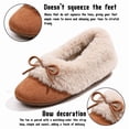 thumbnail image 3 of Knivor Plush Fleece Lined Moccasin Slippers for Women Fuzzy Slippers with Bow Closed Toe Slip On Cozy Warm Slippers for Indoor Outdoor House Shoes, 3 of 9