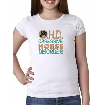 Obsessive Horse Disorder OHD Equestrian Love Girl's Cotton Youth T-Shirt