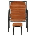 thumbnail image 2 of vidaXL Relaxing Armchair with a Footrest Brown Real Leather, 2 of 5
