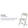 thumbnail image 6 of BizChair Folding Chair - Beige Plastic - 10 Pack 650LB Weight Capacity, 6 of 17