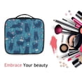 thumbnail image 6 of FORMRS Travel Makeup Bag Large Capacity Train Case Cosmetic Organizer with Adjustable Dividers, Blue Forest Cat Pattern, 6 of 8