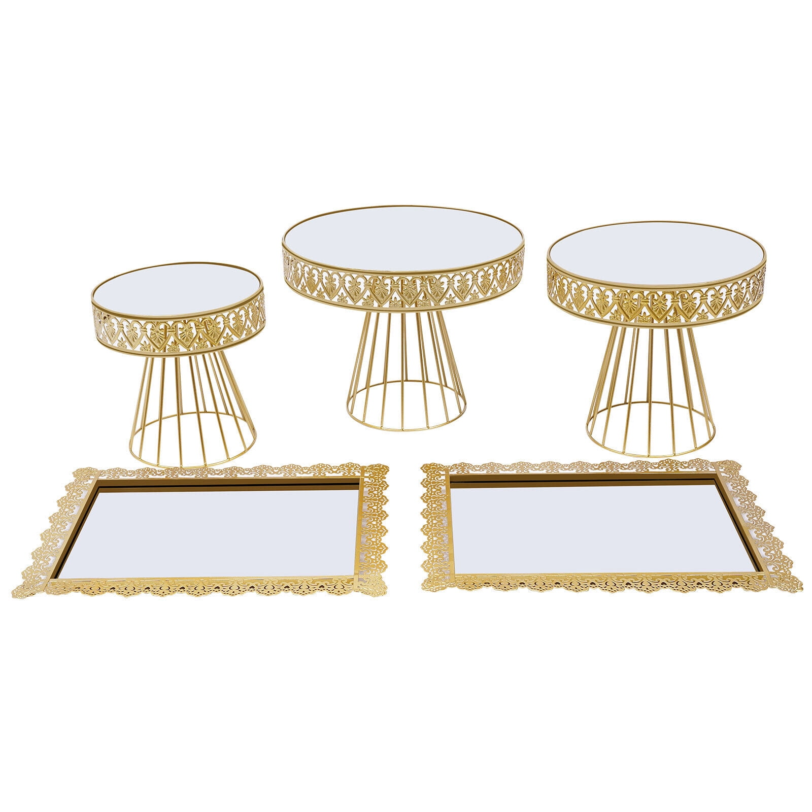 Miumaeov Cake Stand Set Gold Cake Stands Cupcake Display Stands Metal Wedding Elegant Dessert