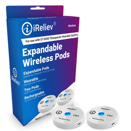 Wireless Expandable Pods | TENS Unit + EMS Pods, Use with iReliev Model