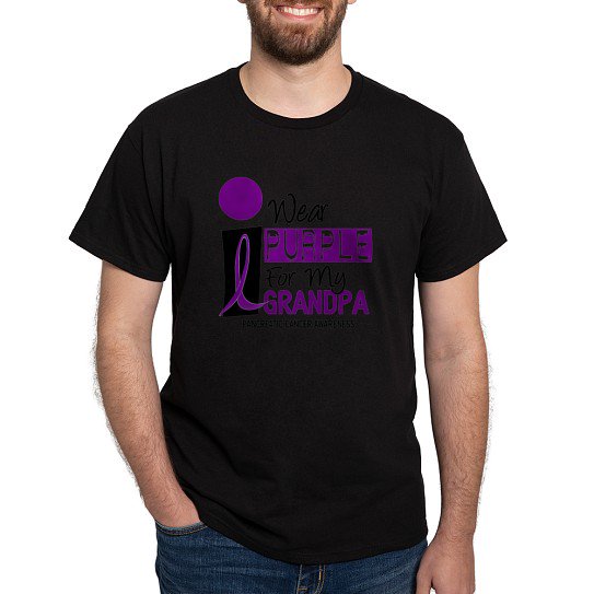 CafePress - I Wear Purple For My Grandpa 9 PC Dark T Shirt - Men's Classic Cotton T-Shirts