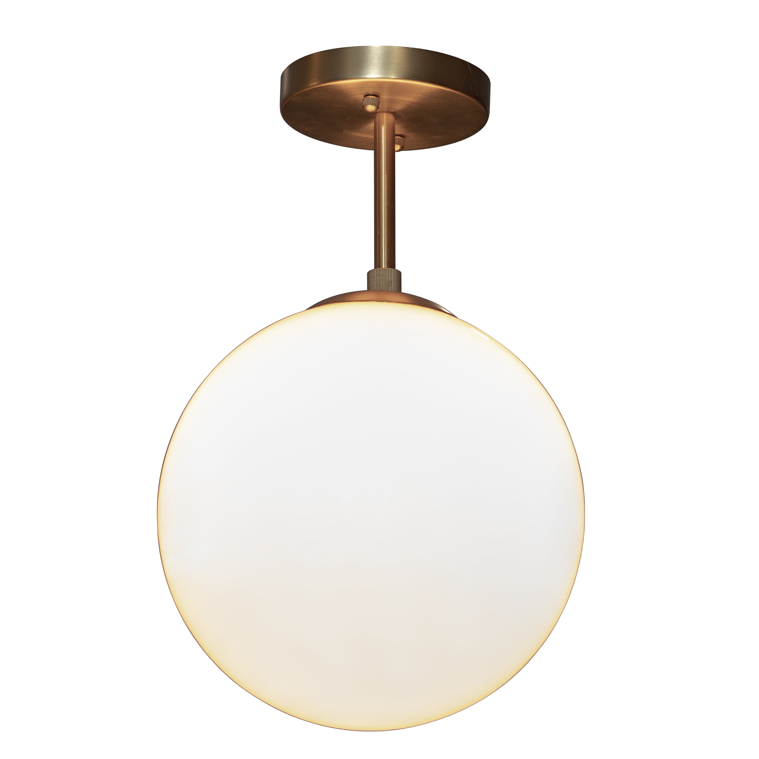 Decor Therapy Michael Milk Glass 1-Light Semi Flush Mount Ceiling Light