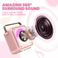 thumbnail image 6 of BONAOK Mini Karaoke Machine for Kids, Portable Bluetooth Speaker with 2 Wireless Microphones, Girls Gifts for Christmas Home Party, Pink, 6 of 13
