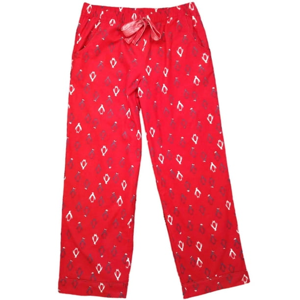 red and black pajama pants