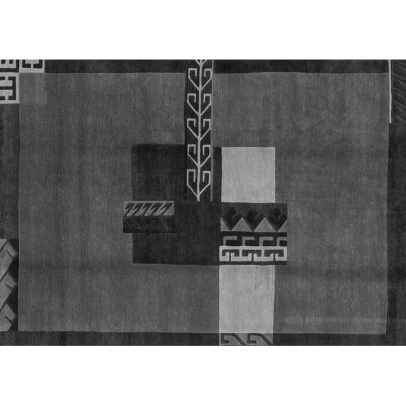 Ahgly Company Indoor Rectangle Abstract Gray Modern Area Rugs, 2' x 3'