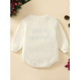 thumbnail image 5 of Rdhnmea Baby Christmas Sweater Romper Letter Embroidery Long Sleeve Crew Neck Knit Bubble Jumpsuit Xmas Outfits, 5 of 9