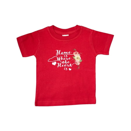 

Inktastic North Carolina Home is Where the Heart is with Watercolor Gift Baby Boy or Baby Girl T-Shirt
