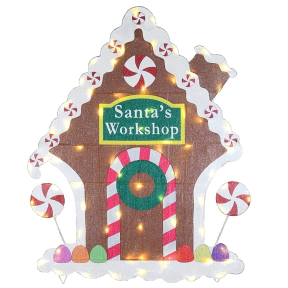 42 in. Pre-Lit Gingerbread House, 70 Warm White LED Lights