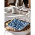 thumbnail image 6 of Blue Yellow Cloth Napkins Set of 8 Reusable Dinner Napkins, Botanical Floral Motifs Wildflower Striped Cocktail Napkin Washable Table Napkins for Wedding/Holiday Party/Baby Shower 20"x20", 6 of 7