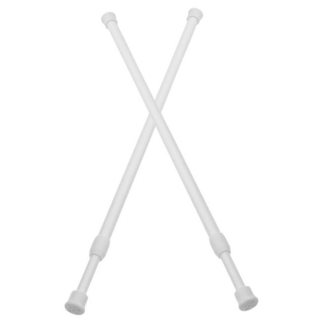 HINTRMENT 2pcs Shower Tension Rod Adjustable White ABS Clothes Drying Home Use