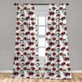 thumbnail image 5 of Ambesonne Halloween Curtains, Roses Gothic Skull, Pair of 28"x84", Grey, 5 of 5