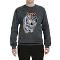 thumbnail image 2 of Wolf Oil Painting Animal Lover Unisex Crewneck Graphic Sweatshirt, Charcoal, Medium, 2 of 3