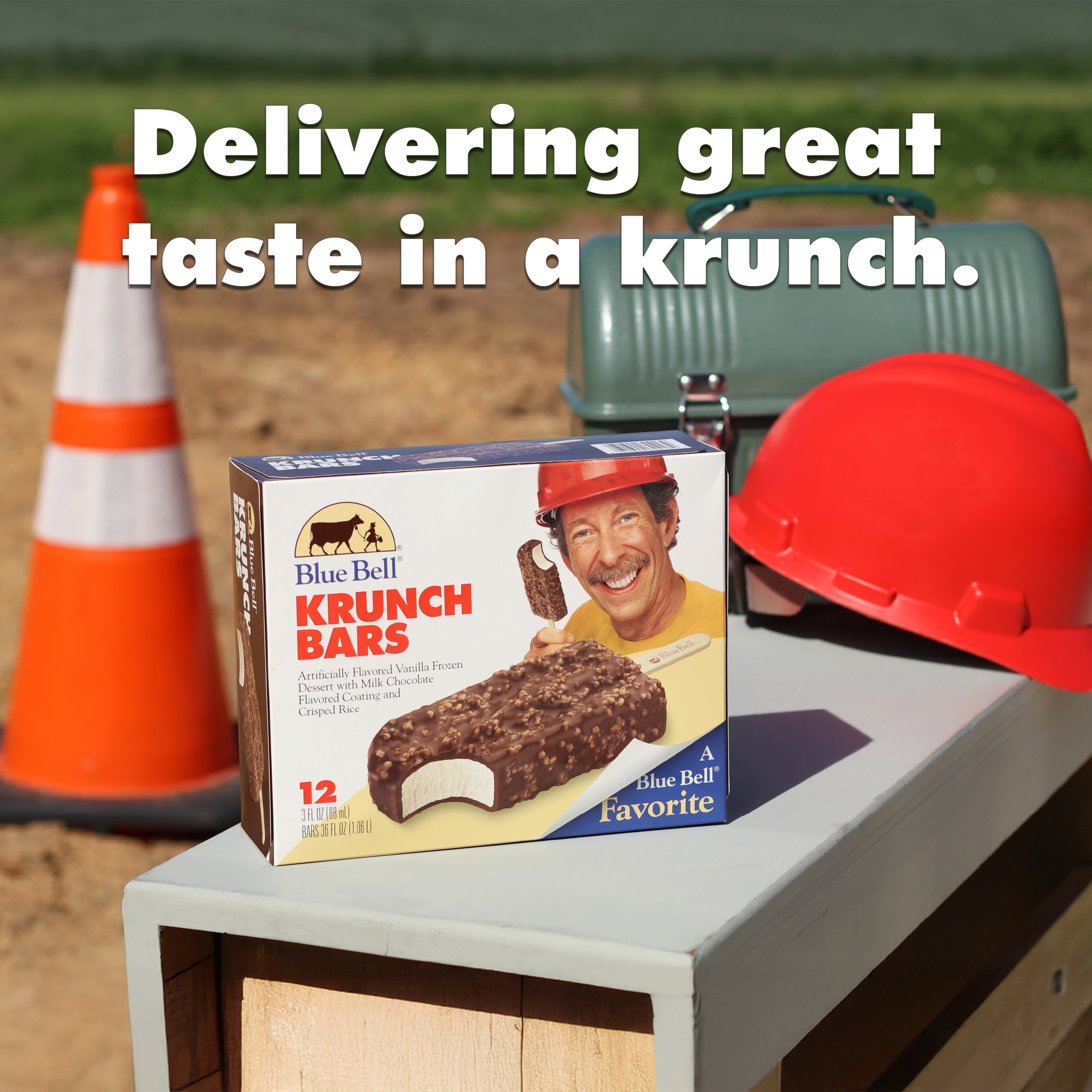 Blue Bell Krunch Frozen Dairy Dessert Bars, 3.0 fl oz, 12 Count