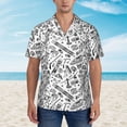 thumbnail image 2 of Logiee winter Ski Element Print Mens Hawaiian Shirts,Loose-Fit Short Sleeve Button Down Tropical Aloha Beach Shirt,Summer Vacation Wedding Tops,Medium, 2 of 7