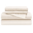 thumbnail image 3 of BNM Flannel Cotton Solid Sheet Set, Split Top King, Ivory, 3 of 6