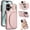 Rosegold, variant on Allytechgroup Wallet Phone Case for Apple iPhone 16, Shockproof PU Leather TPU iPhone 16 Case with Card Holder & Ring Stand Protective iPhone 16 Cover, Purple
