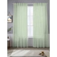 thumbnail image 3 of Sage Green Striped Semi Sheer Curtains 96 Inch Length 2 Panels Set, Modern Simple Farmhouse Beige Sheer Kitchen Curtain Privacy Voile Window Curtain for Living Room Bedroom Rod Pocket Drapes, 3 of 7