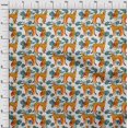thumbnail image 4 of oneOone Cotton Silk Teal Green Fabric Tropical Leaf With Animal Dress Material Fabric Print Fabric By The Yard 42 Inch Wide, 4 of 4