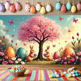 thumbnail image 5 of LUUFILx Easter Decorations Backdrop Banner Spring Festival Garden Party Easter Egg Hunt Celebration Photography Props Vibrant Outdoor Decor Scenic Background, 5 of 7