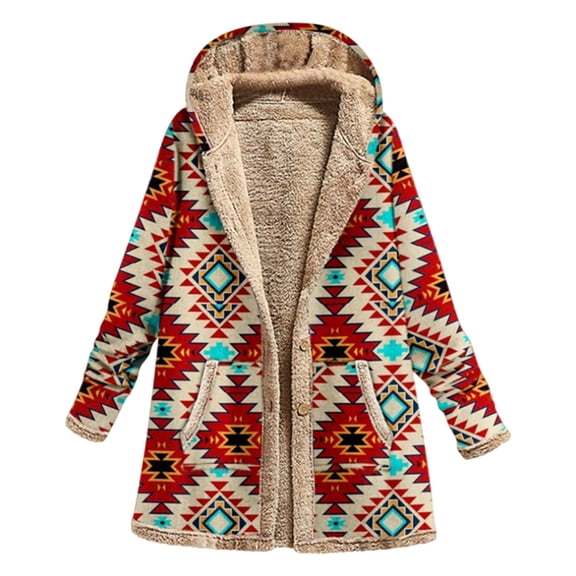 Women Warm Oversized Reversible Fleece Puffer Shearling Down Long Jackets Outerwear with Hood Khaki L