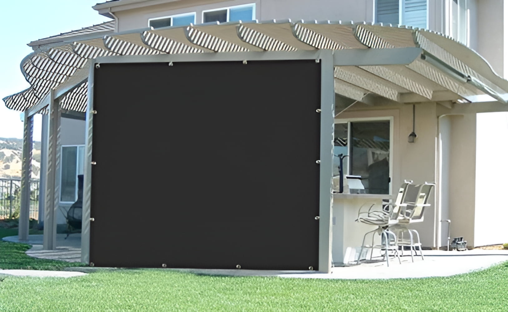 Shatex 90% Shade Cloth Black Sunblock Fabric with Rope UV Resistant for Patio/Pergola/Canopy,8x10ft