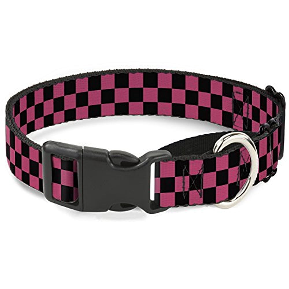 Buckle-Down Checker Black Honeysuckle Red Martingale Dog Collar