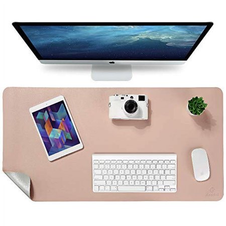 Knodel Desk Pad, Office Desk Mat, 31.5" x 15.7" PU Leather Desk Blotter, Laptop Desk Mat, Waterproof Desk Writing Pad for Office and Home, Dual-Sided (Pink)