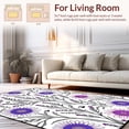 thumbnail image 2 of ODIKA 2'x3' Machine Washable Non-Slip Area Rug, Enchanted Paw Prints Trail With Floral Embellishments High Traffic Rug, Purple, 310097, 2 of 7