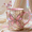 Black, variant on Personalized Butterfly Mug Pink Floral Custom Name Gift for Her