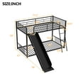 thumbnail image 6 of Bellemave Metal Bunk Bed with Slide, Low Twin Over Twin Bunk Bed Frame with Inclined Ladders for Teens (Black), 6 of 8