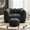 Black-Chenille, variant on Soft Bean Bag Chair with High Resilient Foam(Chips)for living room and bedroom,Comfortable Square Lazy Sofa with Footstool, Cover for Adults to Gaming, Reading, and Watching TV