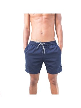 Mens Elastic Waist Shorts Drawstring Chino Twill Chubbies Walkshort(Large, Black)
